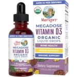 MaryRuth Organics Vitamin D3 Liquid Drops | Megadose 4000 IU | USDA Organic Liquid Vitamin D Spray for Adults & Kids | Immune Support & Bone Health | Vegan | Gluten Free | Non-GMO | 30 Servings