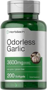 3600mg Odorless Garlic Softgels | Non-GMO, Gluten-Free