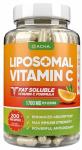 DACHA Natural Liposomal Vitamin C - 1700mg, 200 Capsules, Immune System & Collagen Booster, High Absorption Fat Soluble VIT C, Buffered, Skin Vitamins, Vegeterian, Vegan