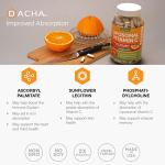 DACHA Natural Liposomal Vitamin C - 1700mg, 200 Capsules, Immune System & Collagen Booster, High Absorption Fat Soluble VIT C, Buffered, Skin Vitamins, Vegeterian, Vegan