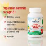 Nordic Naturals Vitamin D3 Gummies Kids, Wild Watermelon Splash - 120 Gummies - 400 IU Vitamin D3 - Bone Health, Healthy Immunity - Non-GMO, Vegetarian - 120 Servings