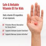Nordic Naturals Vitamin D3 Gummies Kids, Wild Watermelon Splash - 120 Gummies - 400 IU Vitamin D3 - Bone Health, Healthy Immunity - Non-GMO, Vegetarian - 120 Servings