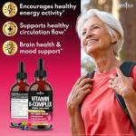 NEW AGE Vitamin B-Complex B5 Pantothenic Acid | B12 Methylcobalamin | B1 Thiamine | B6 Pyridoxine | B7 Biotin | B9 Folic | B3 Niacinamide - B Complex Liquid Drops, Made in USA Supplement - 8fl oz