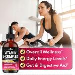 NEW AGE Vitamin B-Complex B5 Pantothenic Acid | B12 Methylcobalamin | B1 Thiamine | B6 Pyridoxine | B7 Biotin | B9 Folic | B3 Niacinamide - B Complex Liquid Drops, Made in USA Supplement - 8fl oz