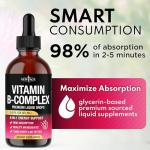 NEW AGE Vitamin B-Complex B5 Pantothenic Acid | B12 Methylcobalamin | B1 Thiamine | B6 Pyridoxine | B7 Biotin | B9 Folic | B3 Niacinamide - B Complex Liquid Drops, Made in USA Supplement - 8fl oz