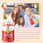 VCCHUYH Calcium Citrate Gummies 1200mg, Chewable Calcium Supplements for Women & Men, Sugar Free Calcium Gummies for Bone, Muscle & Immune Support, Strawberry Flavor 120 Count