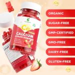 VCCHUYH Calcium Citrate Gummies 1200mg, Chewable Calcium Supplements for Women & Men, Sugar Free Calcium Gummies for Bone, Muscle & Immune Support, Strawberry Flavor 120 Count