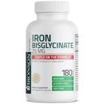 Bronson Iron Bisglycinate 25 mg Gentle on The Stomach, Supports Energy & Healthy Red Blood Cell Production - Non-Constipating Formula - Non GMO, 180 Vegetarian Capsules