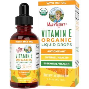 MaryRuth Organics USDA Vitamin E Liquid Drops 2 Month Supply | Bone and Joint Health | Cognitive Health for Adults and Kids | Sugar Free, Vegan, Non-GMO, Gluten Free | 2 Ounces