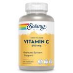 SOLARAY Vitamin C 500mg, Two-Stage Timed Release - Antioxidant and Immune Support Supplement - Vitamin C with Rose HIPS and Acerola, Vegan, Gluten Free, 60-Day Guarantee, 250 Servings, 250 VegCaps
