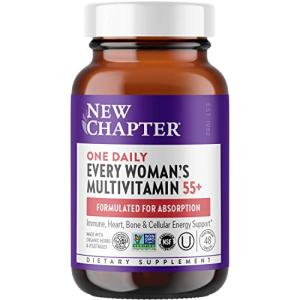 New Chapter Women’s Multivitamin 55+, Astaxanthin, B6, B12, D3, Vitamin C & Zinc, Immune, Heart, Cellular Energy, and Bone Support, Gentle on The Stomach, One Daily, Non-GMO, Gluten-Free, 48 Tablets