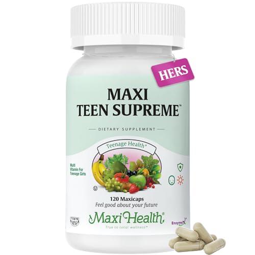 Teen Vitamins for Girls 12-17 - Teen Multivitamin D3, Iron, Calcium, Biotin, Zinc, Digestive Enzymes – Teenager Girl Multi Vitamins for Healthy Skin, Immune & Mood Support – 120 Count
