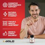 X Gold Health Extra Strength Korean Red Panax Ginseng (7% Ginsenosides) + Ginkgo Biloba – Energy, Focus & Vitality – Non-GMO 120 Capsules
