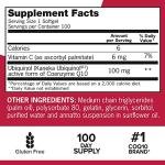 Qunol Mega Ubiquinol 100mg CoQ10, Superior Absorption, Patented Water and Fat Soluble Natural Supplement Form of Coenzyme Q10, Antioxidant for Heart Health, 100 Count Softgels