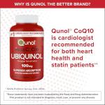 Qunol Mega Ubiquinol 100mg CoQ10, Superior Absorption, Patented Water and Fat Soluble Natural Supplement Form of Coenzyme Q10, Antioxidant for Heart Health, 100 Count Softgels