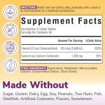 Vitalibre Calcium Supplement for Women & Men, 1200 mg with Vitamin D3 5000 IU, Bone Strength Density, Enhanced Absorption Stomach-Friendly Gentle, No Gluten, No Soy, Non GMO, 120 Coated Tablets