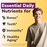 Vitalibre Calcium Supplement for Women & Men, 1200 mg with Vitamin D3 5000 IU, Bone Strength Density, Enhanced Absorption Stomach-Friendly Gentle, No Gluten, No Soy, Non GMO, 120 Coated Tablets