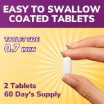 Vitalibre Calcium Supplement for Women & Men, 1200 mg with Vitamin D3 5000 IU, Bone Strength Density, Enhanced Absorption Stomach-Friendly Gentle, No Gluten, No Soy, Non GMO, 120 Coated Tablets