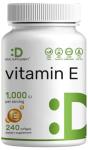 Vitamin E Supplements, 1,000 IU Per Serving, 240 Softgels – Extra Strength Antioxidant Protection – Bioavailable Stable Form – Skin, Heart, Brain, & Immune Support – Non-GMO