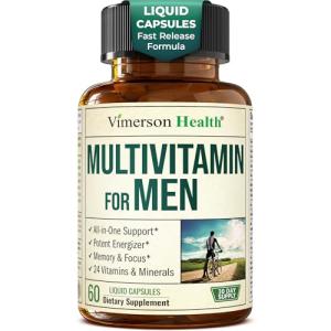 Multivitamin for Men – Essential Mens Multivitamins & Multiminerals 60 Liquid Capsules with Vitamin B12, A, D, C, Zinc, Magnesium & More for Total Body Wellness – 29 Key Nutrients & Vitamins for Men