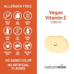 NatureWise Vitamin E 1000 IU Softgels (450mg dL-Alpha) - Vegan, Gluten-Free, Soy-Free, Non-GMO Antioxidant Dietary Supplement for Skin, Heart, Eye, and Immune Health Support - 60-Day Supply, 120 Count