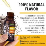 (2 Pack) Organic Vitamin D3 K2 Drops with MCT Oil Omega 3, 5000 IU, Maximum Strength Vitamin D Liquid, No Fillers, Non-GMO Liquid D3 for Faster Absorption and Immune Support (Unflavored, 2 Fl Oz)