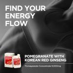 JUNG KWAN JANG Pomegranate with Korean Red Ginseng - Vegan Red Panax Ginseng Liquid Energy Drink with Natural Sweetness from Agave & Grape Extracts - No Caffeine, Non-GMO (30 Pouches, 1.69 fl oz)