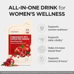 JUNG KWAN JANG Pomegranate with Korean Red Ginseng - Vegan Red Panax Ginseng Liquid Energy Drink with Natural Sweetness from Agave & Grape Extracts - No Caffeine, Non-GMO (30 Pouches, 1.69 fl oz)