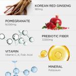 JUNG KWAN JANG Pomegranate with Korean Red Ginseng - Vegan Red Panax Ginseng Liquid Energy Drink with Natural Sweetness from Agave & Grape Extracts - No Caffeine, Non-GMO (30 Pouches, 1.69 fl oz)