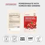 JUNG KWAN JANG Pomegranate with Korean Red Ginseng - Vegan Red Panax Ginseng Liquid Energy Drink with Natural Sweetness from Agave & Grape Extracts - No Caffeine, Non-GMO (30 Pouches, 1.69 fl oz)