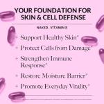 Naked Vitamin E 400 IU – Natural Vitamin E Supplement with Mixed Tocopherols for Antioxidant Support and Skin Health – 100 Softgels