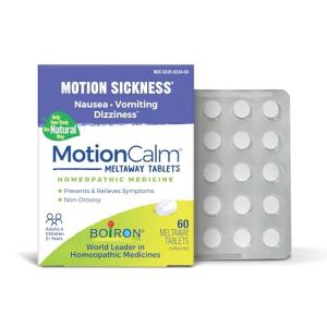 Boiron MotionCalm Relief for Nausea, Vomiting, or Dizziness associated with Motion Sickness Due to Travel, Amusement Rides, and Video Games or VR - Non-Drowsy - 60 Count