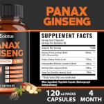 Zolotus Korean Red Panax Ginseng + Ginkgo Biloba, Ashwagandha, Beetroot, Green Tea - 120 Capsules (Pack of 2)