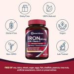 Doctor's Recipes Iron Supplement 65 mg with Vitamin C - Maximized Absorption & Stomach Friendly Iron Pills for Red Blood Cells Formation, Heart, Brain & Immunity Health - Vegan Non-GMO 30 Iron Tablets