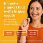 EZ Melts Vitamin C - Daily Vitamin for Antioxidant & Immune Support - No Artificial Flavors - Non-GMO & Sugar-Free - Orange Citrus - 60 Dissolvable Tablets (30 Servings)