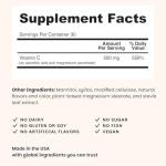 EZ Melts Vitamin C - Daily Vitamin for Antioxidant & Immune Support - No Artificial Flavors - Non-GMO & Sugar-Free - Orange Citrus - 60 Dissolvable Tablets (30 Servings)