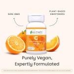 EZ Melts Vitamin C - Daily Vitamin for Antioxidant & Immune Support - No Artificial Flavors - Non-GMO & Sugar-Free - Orange Citrus - 60 Dissolvable Tablets (30 Servings)