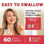 Iron Supplement for Women & Men, with Vitamins C, B6, B12 & Folate for Iron Deficiency, Blood Building & Energy Support, Stomach Friendly, Better Absorption, Non-GMO, No Gluten, 60 Vegan Caps