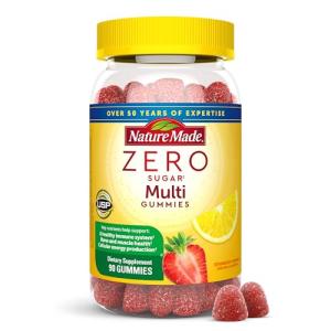 Nature Made Zero Sugar Multivitamin Gummies, Mens & Womens Multivitamins, Daily Nutritional Support Vitamin and Mineral Supplement, Aspartame Free, 90 Gummies, 45 Day Supply