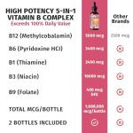 (2 Pack) Vitamin B12 and B6 Liquid Drops, B12 Sublingual Vitamin B Complex - B 12 Vitamin 5000mcg - B12 Methylcobalamin for Energy, Brain, and Heart Support with 27,200 mcg, Strawberry, 80 Servings