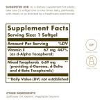 Solgar Vitamin E 67 mg (100 IU) - 100 Softgels, Pack of 2 - Antioxidant Support - Gluten & Dairy Free - 200 Total Servings