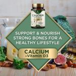 Calcium 1200 mg with Vitamin D3 - Bone Health Supplement, Vitamin D & Calcium Supplements for Women & Men - Bone Strength, Teeth & Immune Support, Nature's Calcium Pills, Bottled in USA - 240 Tablets