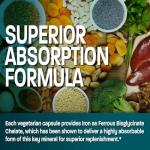 Bronson Iron Bisglycinate 25 mg Gentle on The Stomach, Supports Energy & Healthy Red Blood Cell Production - Non-Constipating Formula - Non GMO, 90 Vegetarian Capsules