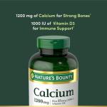 Nature's Bounty Calcium 1200 mg with Vitamin D3, Bone Health & Immune Support, Vitamin D3 1000 IU, 220 Softgels (Pack of 2)