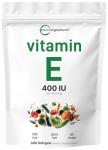 Micro Ingredients Vitamin E 400IU, 300 Softgels | Pure Vitamin E Oil Pills | Antioxidant Supplements for Skin, Face, Heart, & Immune Health | Non-GMO, Gluten Free