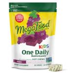 MegaFood Kids One Daily Multivitamin Soft Chews - Kids Vitamins with Vitamin B, Vitamin C, Vitamin D & Vitamin E - Age 4+, Vegetarian, Made Without 9 Food Allergens - Grape Flavor - 30 Chews
