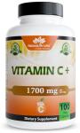 NaturaLife Labs Vitamin C with Vitamin D3, Zinc, Elderberry & Ginger Root – 1,700 mg per Serving – 100 Capsules, Vegan, Non-GMO, Gluten Free