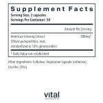 Vital Nutrients - American Ginseng - Energy Support - Mental and Physical Endurance - 100 Vegetarian Capsules per Bottle - 250 mg