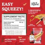 Wild & Organic Korean Red Ginseng Extract Drops - Panax Ginseng Supplement for Immune Support - Liquid Root Tincture for Overall Well-Being - Vegan, Sugar & Alcohol-Free - 2 fl oz