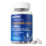 Liposomal Calcium AKG Supplement 1500mg with Vitamin D3 & K2 Softgels for Women & Men│ High Absorption│Calcium Supplements with Magnesium Glycinate, Boron, Probiotics & Vitamin C for Bone - 120 Pills